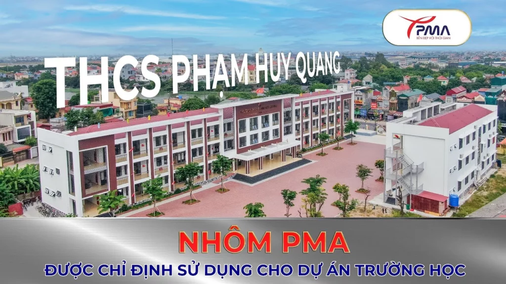 Siêu phẩm nhôm PMA tại dự án trường học ở Thái Bình